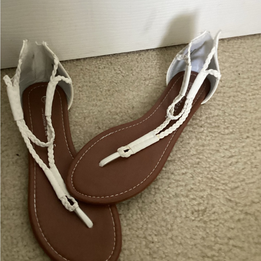 Women's White Braided Sandals NEW without Tags